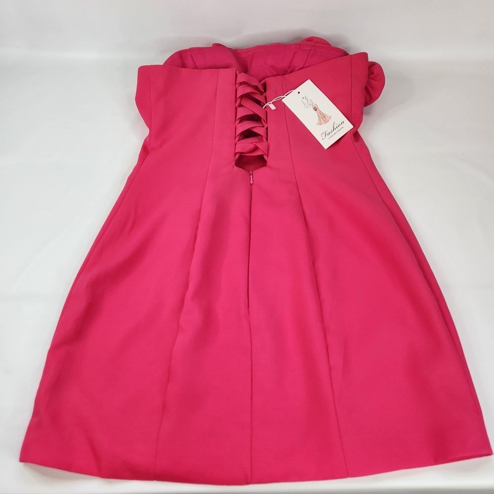 Strapless Short Homecoming Dress 3D Floral Mini Cocktail Party Gown Size 4 - Picture 9 of 10